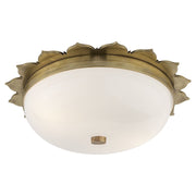 Rachel Small 2-Light Flush Mount in Natural Brass