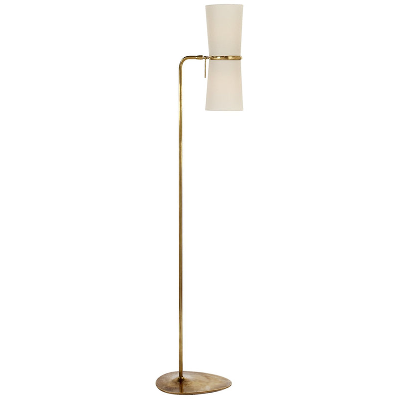Clarkson 2-Light Floor Lamp in Hand-Rubbed Antique Brass