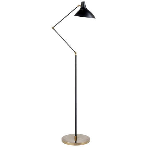 Charlton 51" Boom Arm Floor Lamp in Black and Brass