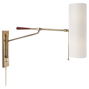 Frankfort Articulating 2-Light Swing Arm Wall Lamp in Hand-Rubbed Antique Brass
