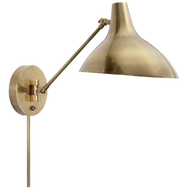 Charlton 18" Swing Arm Wall Lamp in Hand-Rubbed Antique Brass