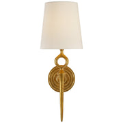 Bristol Single Linen Shade Wall Sconce in Gild