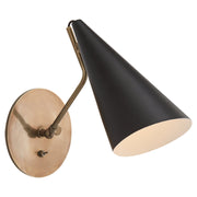 Clemente 13" Swing Arm Wall Lamp in Black and Brass