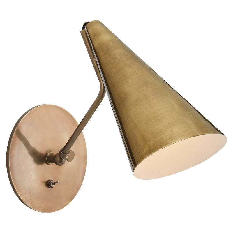 Clemente 13" Swing Arm Wall Lamp in Hand-Rubbed Antique Brass