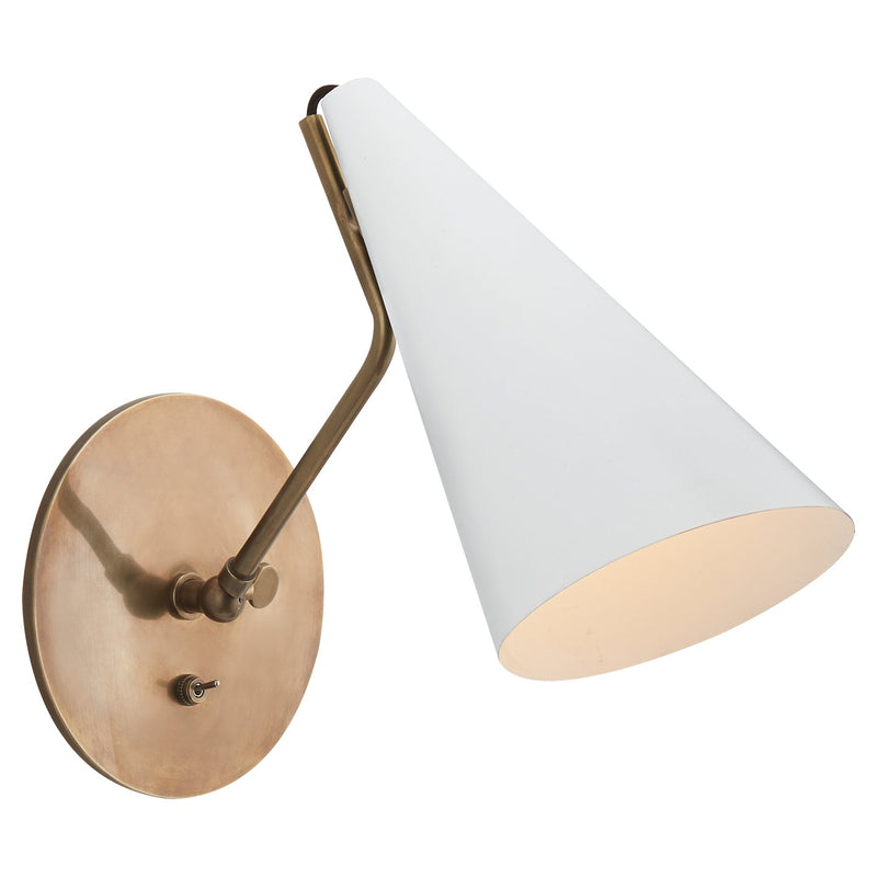Clemente 13" Swing Arm Wall Lamp in Plaster White