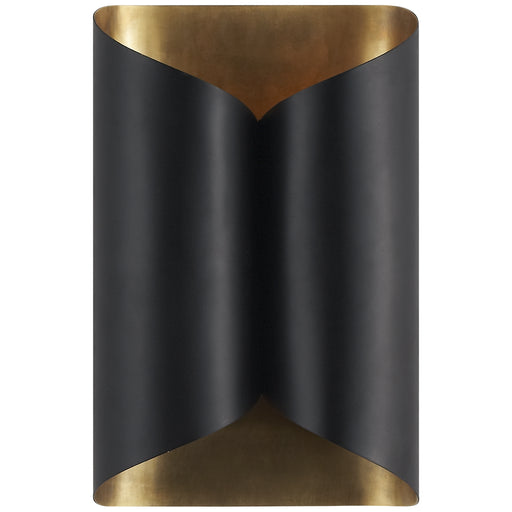 selfoss Two Light Wall Sconce in Black and Brass
