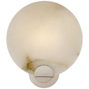 Iveala Single Alabaster Bath Sconce in Polished Nickel