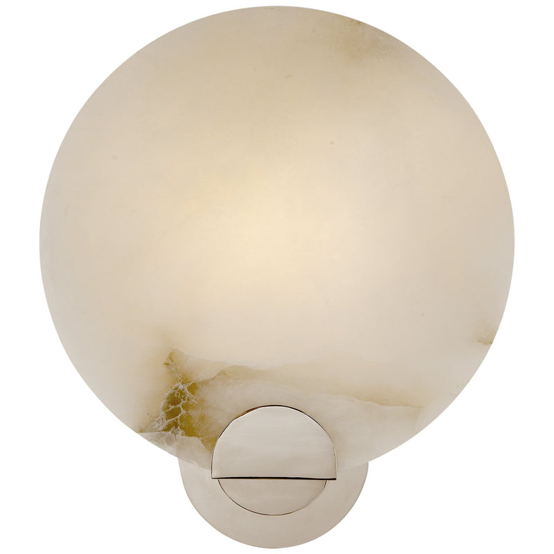 Iveala Single Alabaster Bath Sconce in Polished Nickel