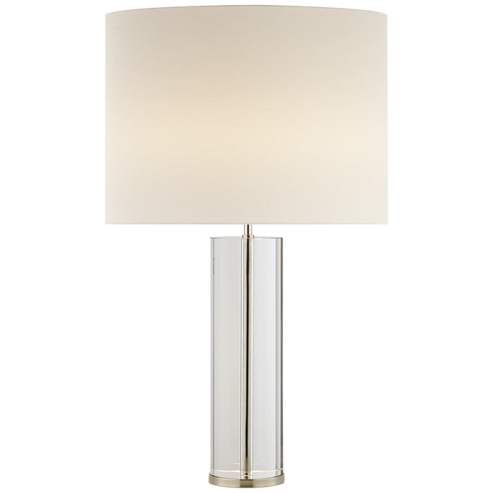 Lineham Two Light Table Lamp in Crystal with Polished Nickel