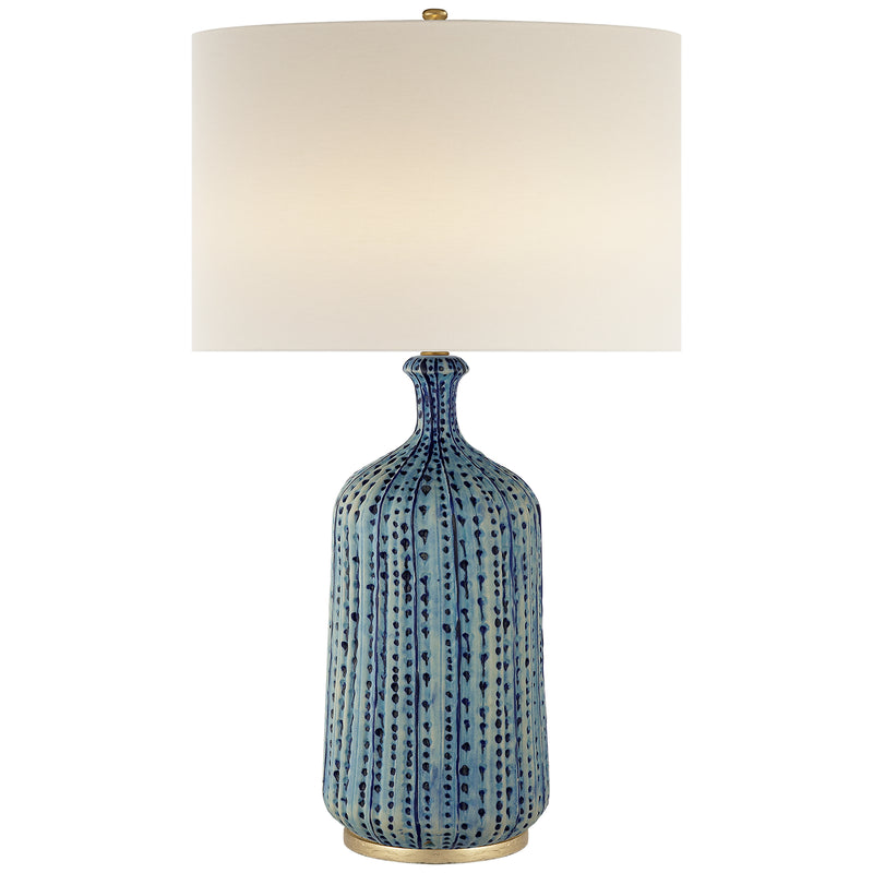Culloden Table One Light Table Lamp in Pebbled Aquamarine