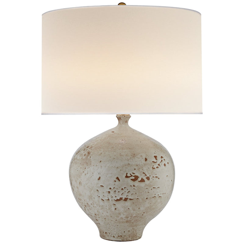 Gaios Table Lamp with Linen Shade in Pharaoh White