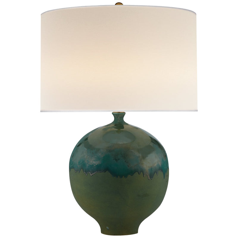 Gaios Table Lamp with Linen Shade in Volcanic Verdi