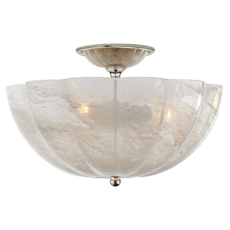 Rosehill 16" 3-Light Semi-Flush Mount in Polished Nickel