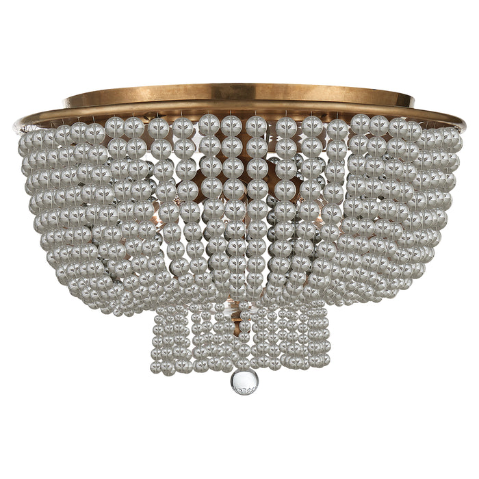 Jacqueline Four Light Flush Mount in Hand-Rubbed Antique Brass