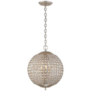 Renwick Small Sphere 4-Light Pendant in Burnished Silver Leaf