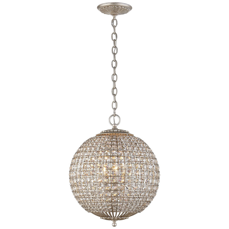 Renwick Small Sphere 4-Light Pendant in Burnished Silver Leaf