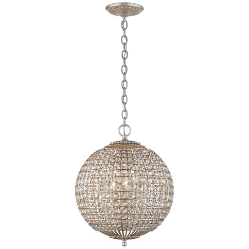 Renwick Small Sphere 4-Light Pendant in Burnished Silver Leaf