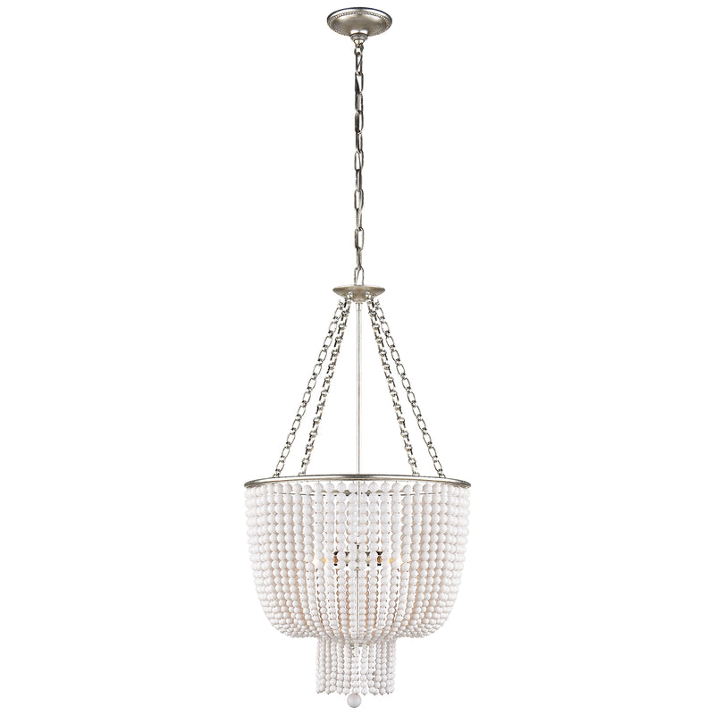 JACQUELINE Four Light Chandelier in Burnished Silver Leaf