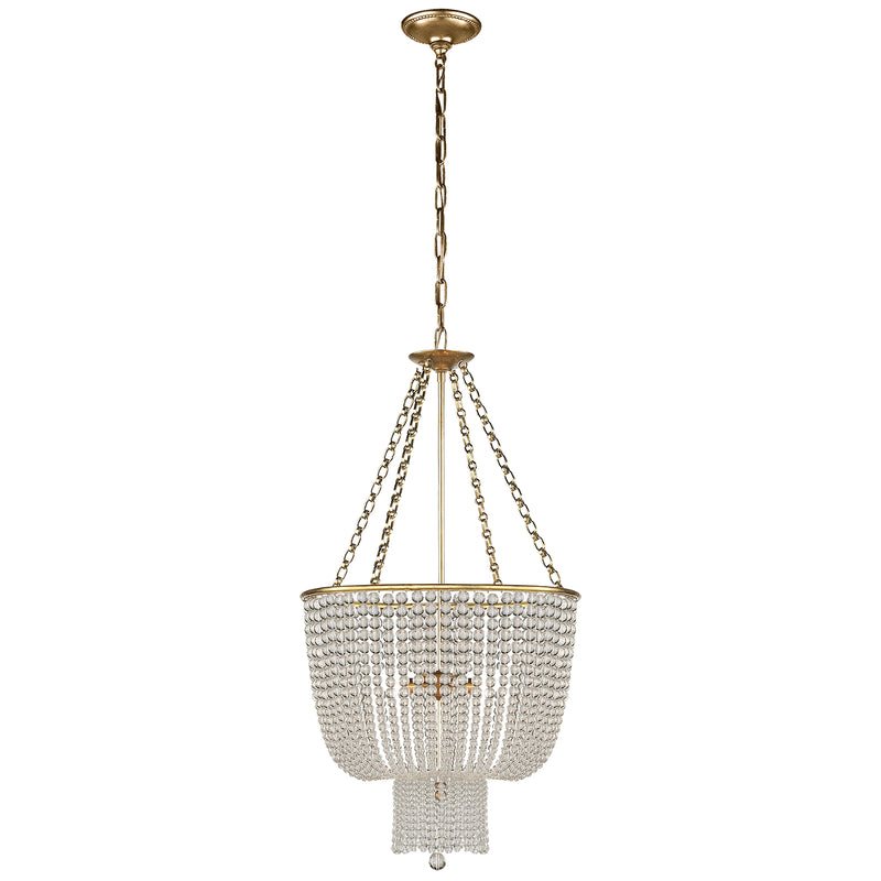 JACQUELINE Four Light Chandelier in Hand-Rubbed Antique Brass