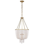 JACQUELINE Four Light Chandelier in Hand-Rubbed Antique Brass
