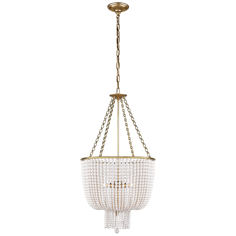 JACQUELINE Four Light Chandelier in Hand-Rubbed Antique Brass