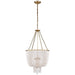 JACQUELINE Four Light Chandelier in Hand-Rubbed Antique Brass