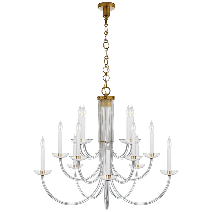 Wharton 15 Light Chandelier in Hand-Rubbed Antique Brass