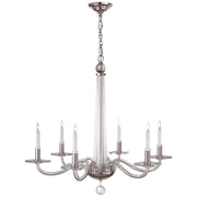 Bernardo Medium 6-Light Chandelier in Polished Nickel and Clear Glass