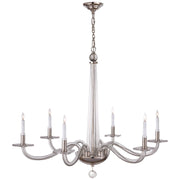 Bernardo Large 6-Light Chandelier in Polished Nickel and Clear Glass