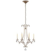 Oslo Six Light Chandelier in Burnished Silver Leaf