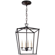 Darlana Small 4-Light Lantern Chandelier in Aged Iron