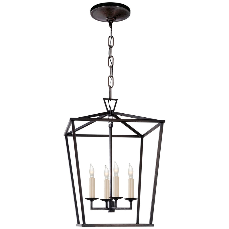 Darlana Small 4-Light Lantern Chandelier in Aged Iron