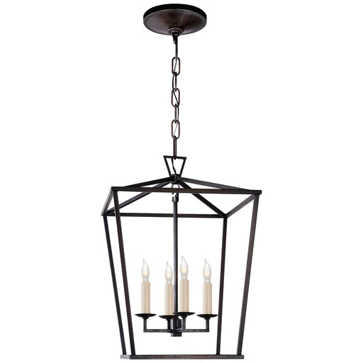 Darlana Small 4-Light Lantern Chandelier in Aged Iron