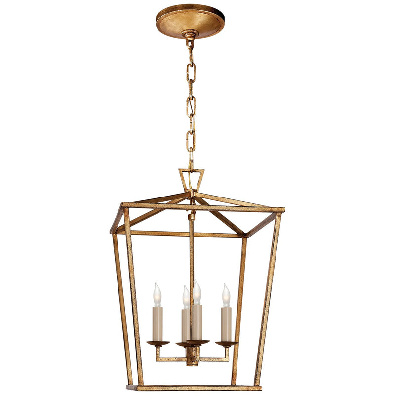 Darlana Small 4-Light Lantern Chandelier in Gilded Iron