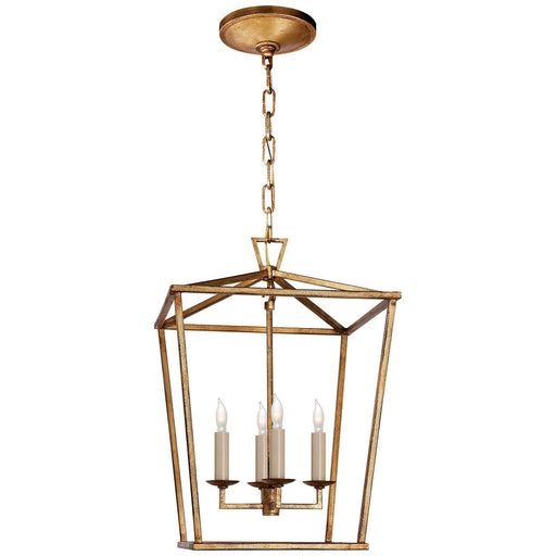 Darlana Small 4-Light Lantern Chandelier in Gilded Iron