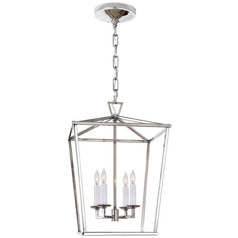Darlana Small 4-Light Lantern Chandelier in Polished Nickel