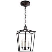 Darlana Mini 3-Light Lantern Chandelier in Aged Iron
