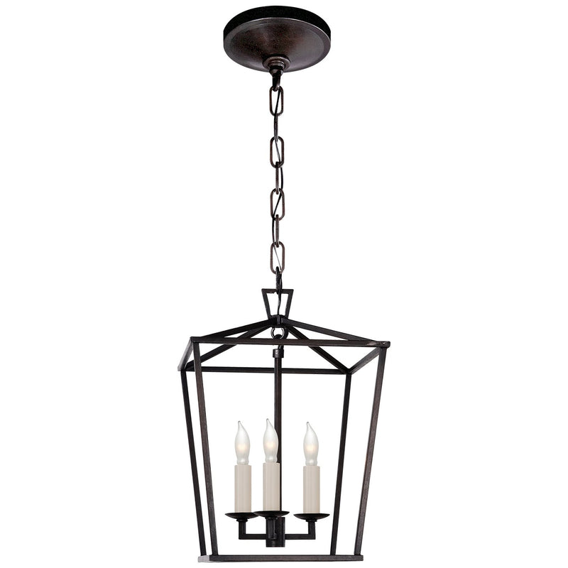 Darlana Mini 3-Light Lantern Chandelier in Aged Iron