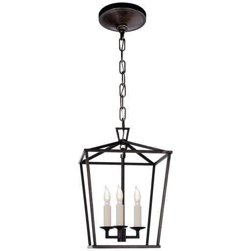 Darlana Mini 3-Light Lantern Chandelier in Aged Iron