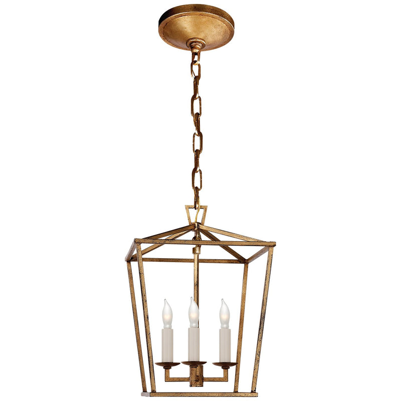 Darlana Mini 3-Light Lantern Chandelier in Gilded Iron