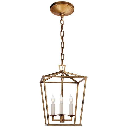 Darlana Mini 3-Light Lantern Chandelier in Gilded Iron