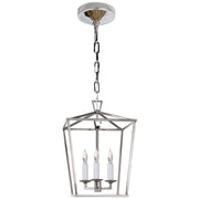 Darlana Mini 3-Light Lantern Chandelier in Polished Nickel