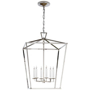 Darlana Six Light Lantern in Polished Nickel