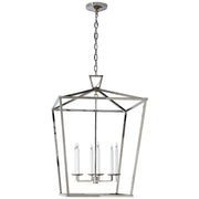 Darlana Six Light Lantern in Polished Nickel
