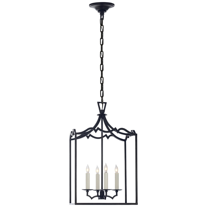Darlana Small Fancy 4-Light Lantern Chandelier in Aged Iron