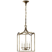 Darlana Small Fancy 4-Light Lantern Chandelier in Gilded Iron