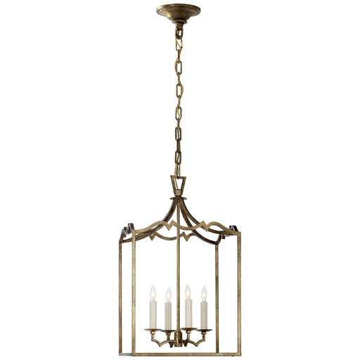Darlana Small Fancy 4-Light Lantern Chandelier in Gilded Iron