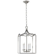 Darlana Small Fancy 4-Light Lantern Chandelier in Polished Nickel
