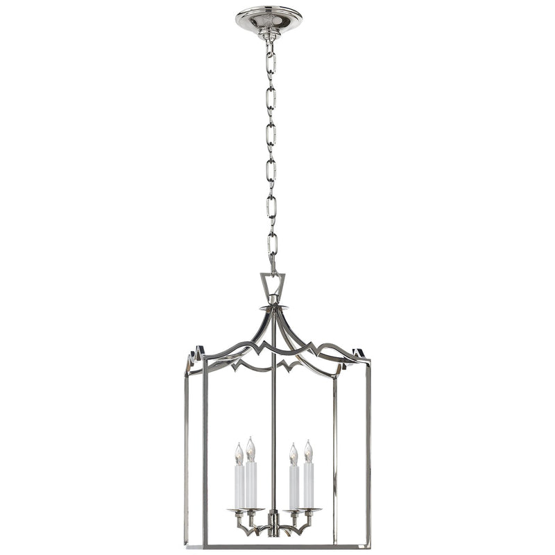 Darlana Small Fancy 4-Light Lantern Chandelier in Polished Nickel