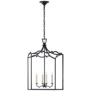 Darlana Medium Fancy 4-Light Lantern Chandelier in Aged Iron